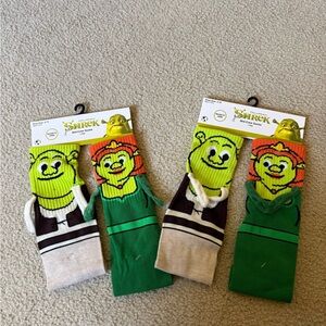 Magnetic Shrek Character Mid-Calf Socks - Green & Yellow